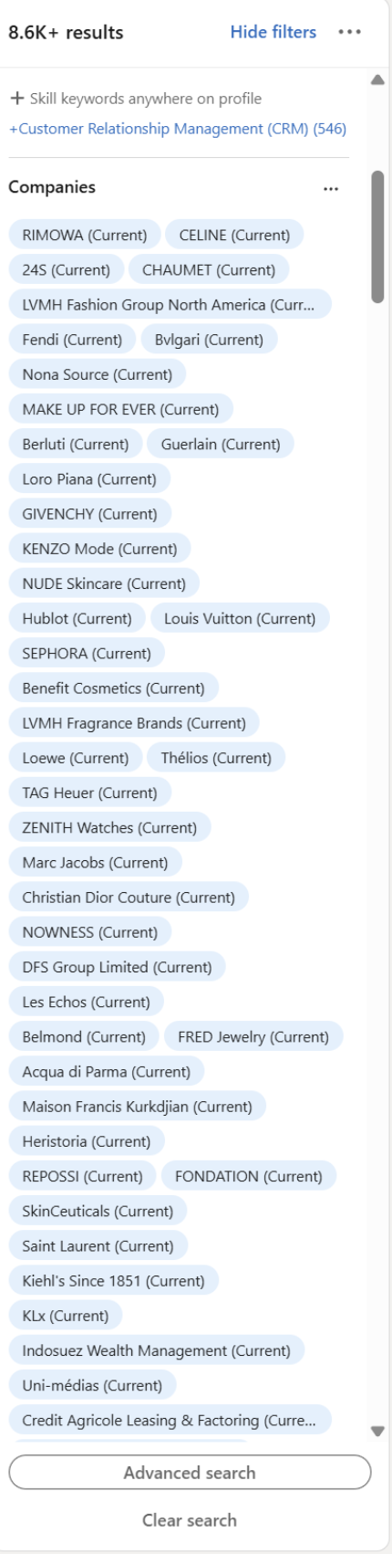 Liste d'entreprises mappées (4/4)