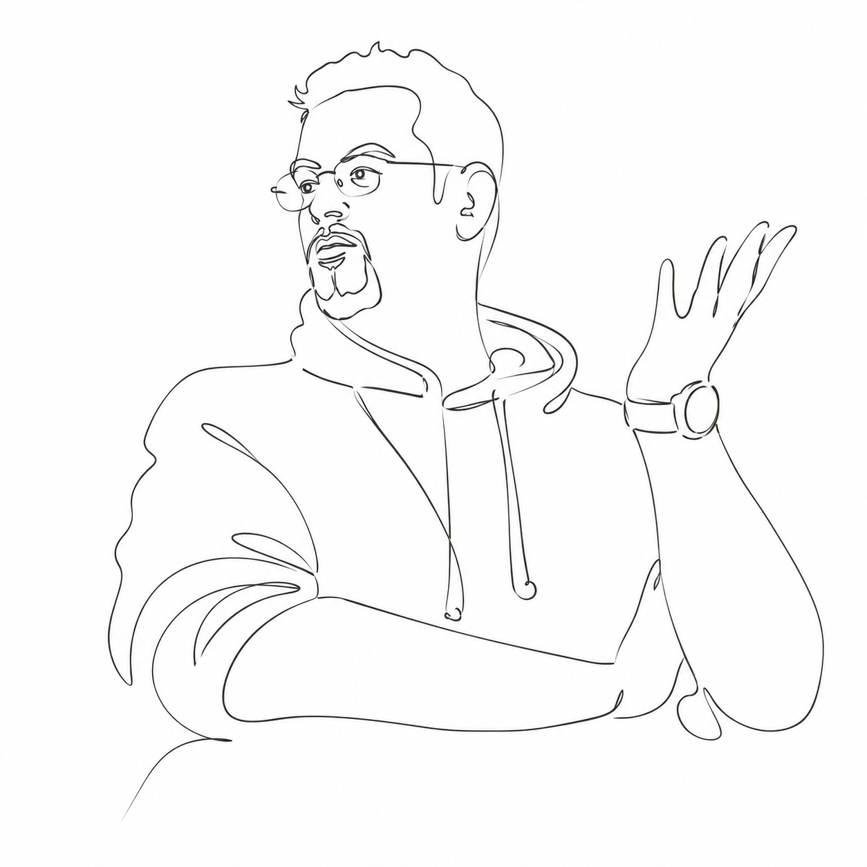 Guillaume Alexandre, portrait line-art